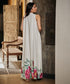 Pink Floral Flared Elegant Maxi Dress